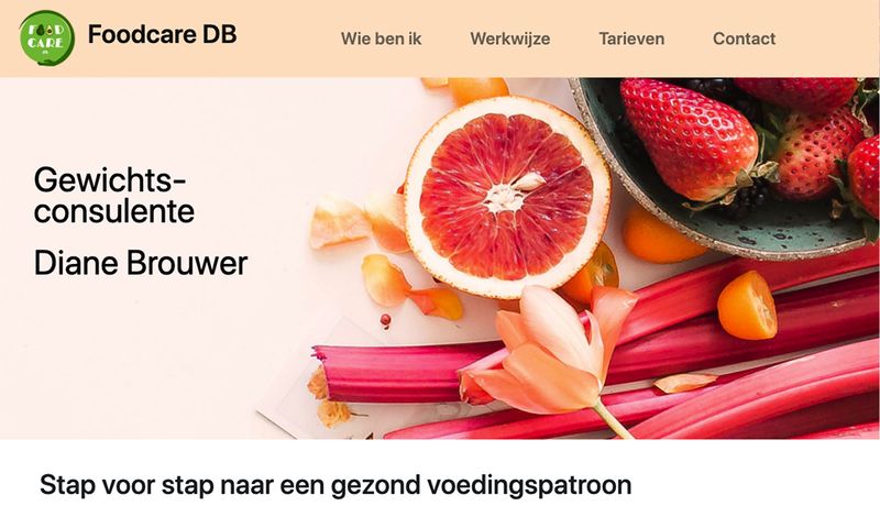 Kleine site voor gewichtsconsulente Diane Brouwer